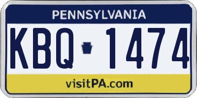 PA license plate KBQ1474
