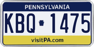 PA license plate KBQ1475