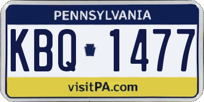 PA license plate KBQ1477