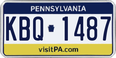 PA license plate KBQ1487
