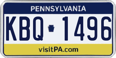 PA license plate KBQ1496