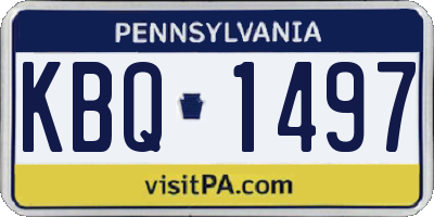 PA license plate KBQ1497
