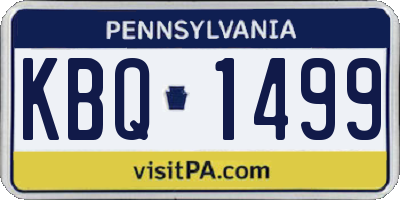 PA license plate KBQ1499
