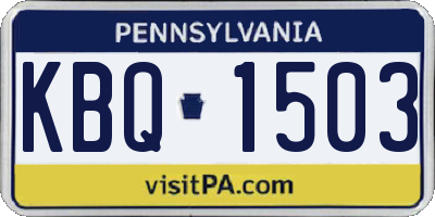 PA license plate KBQ1503