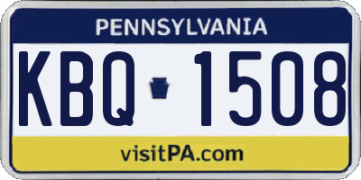 PA license plate KBQ1508