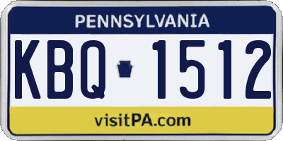 PA license plate KBQ1512
