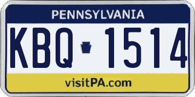 PA license plate KBQ1514