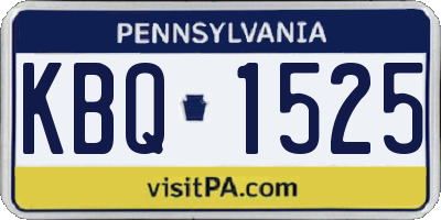 PA license plate KBQ1525