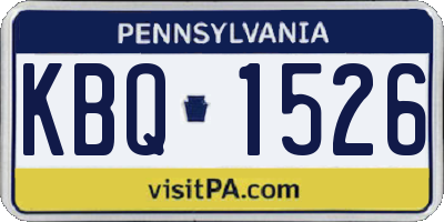 PA license plate KBQ1526