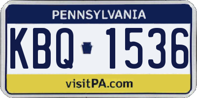 PA license plate KBQ1536