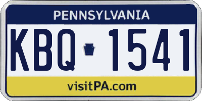 PA license plate KBQ1541