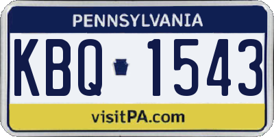 PA license plate KBQ1543