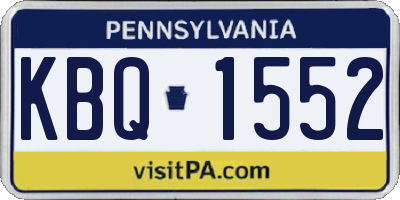 PA license plate KBQ1552