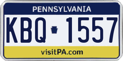PA license plate KBQ1557