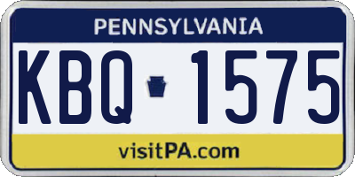 PA license plate KBQ1575