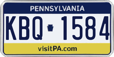 PA license plate KBQ1584