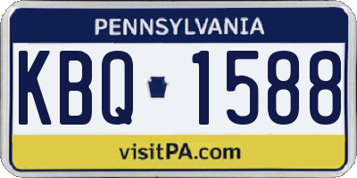 PA license plate KBQ1588