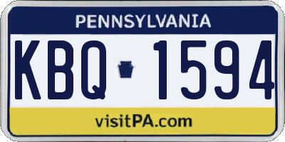 PA license plate KBQ1594
