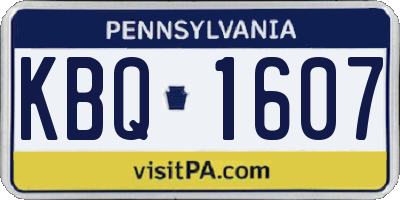 PA license plate KBQ1607
