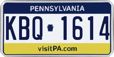 PA license plate KBQ1614