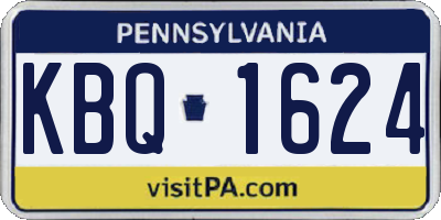 PA license plate KBQ1624