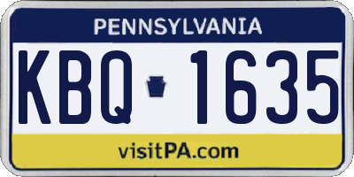 PA license plate KBQ1635