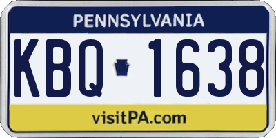 PA license plate KBQ1638