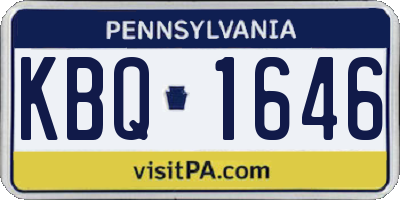 PA license plate KBQ1646