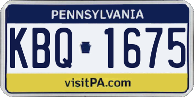 PA license plate KBQ1675