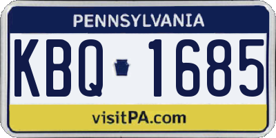 PA license plate KBQ1685