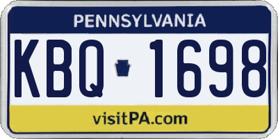 PA license plate KBQ1698