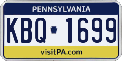 PA license plate KBQ1699
