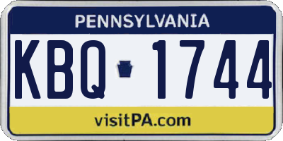 PA license plate KBQ1744