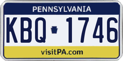 PA license plate KBQ1746