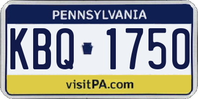 PA license plate KBQ1750