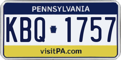 PA license plate KBQ1757