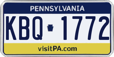 PA license plate KBQ1772