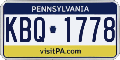 PA license plate KBQ1778