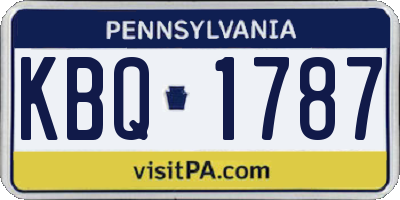 PA license plate KBQ1787