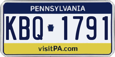 PA license plate KBQ1791