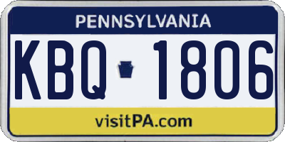 PA license plate KBQ1806
