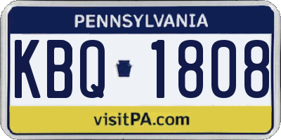 PA license plate KBQ1808