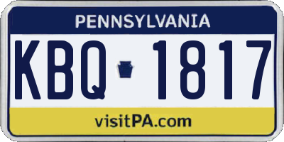 PA license plate KBQ1817