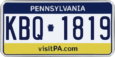 PA license plate KBQ1819
