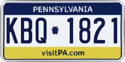PA license plate KBQ1821