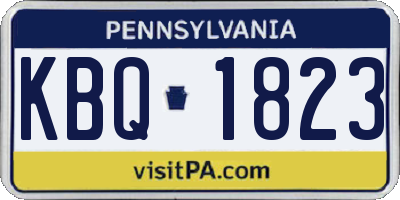 PA license plate KBQ1823
