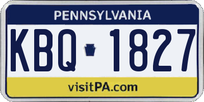 PA license plate KBQ1827