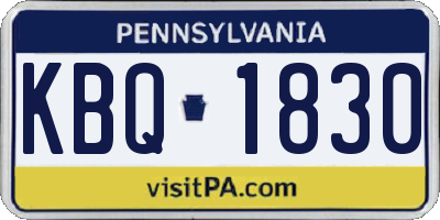 PA license plate KBQ1830