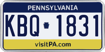 PA license plate KBQ1831