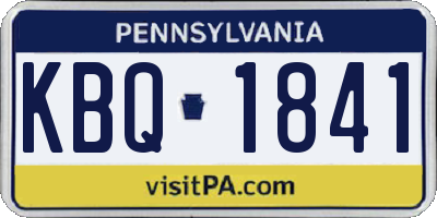 PA license plate KBQ1841